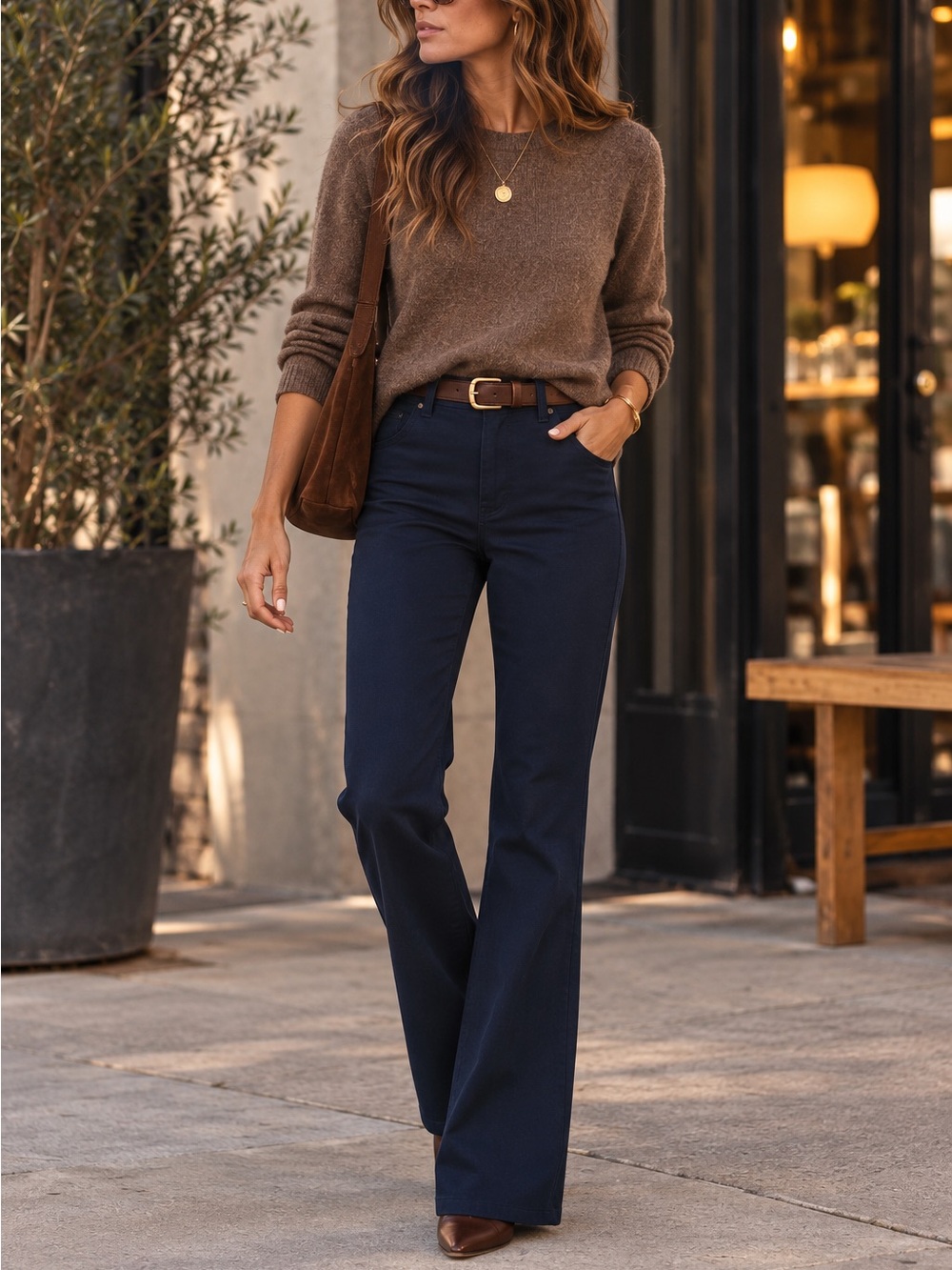 Old Navy High Rise Flare Pants Navy Size 14 NWT Stretch Work Career